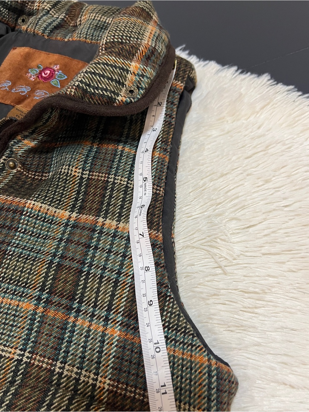 BB Dakota Classic Academia Plaid Quilted Vest- XS/S - Picture 11 of 15
